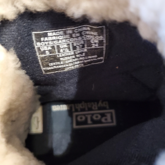 EUC Ralph Lauren Polo BLK Leather/Sherpa Boots 5 - Picture 5 of 8